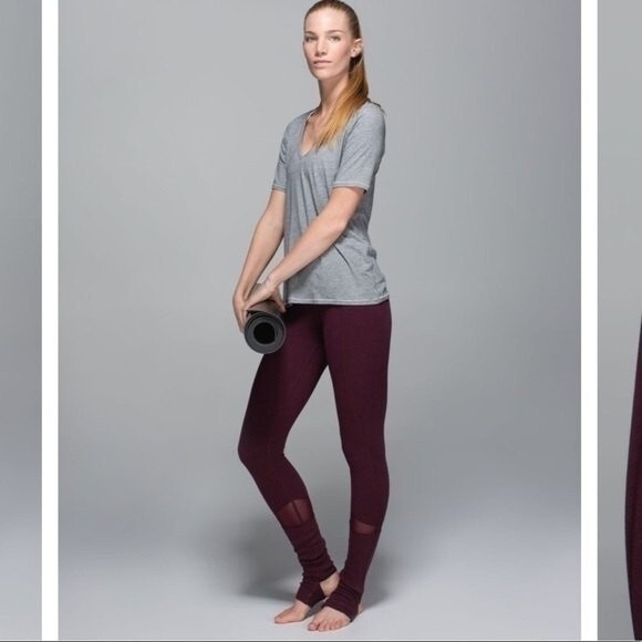 Lululemon Devi Yoga Pant Heathered Bordeaux Drama / Black Cherry 6 - Picture 2 of 8